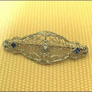 DIAMOND & SAPPHIRE VINTAGE PIN